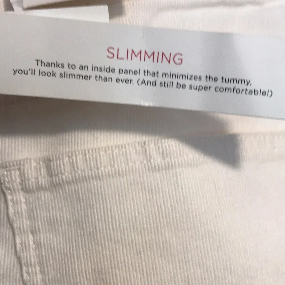 Talbots Women's 16P‎ Corduroy Pants Cream Slimming Straight Leg Five-Pocket NEW